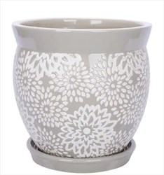 Farrah 9.1 in. x 9.1 in. Gray Ceramic Indoor Pot